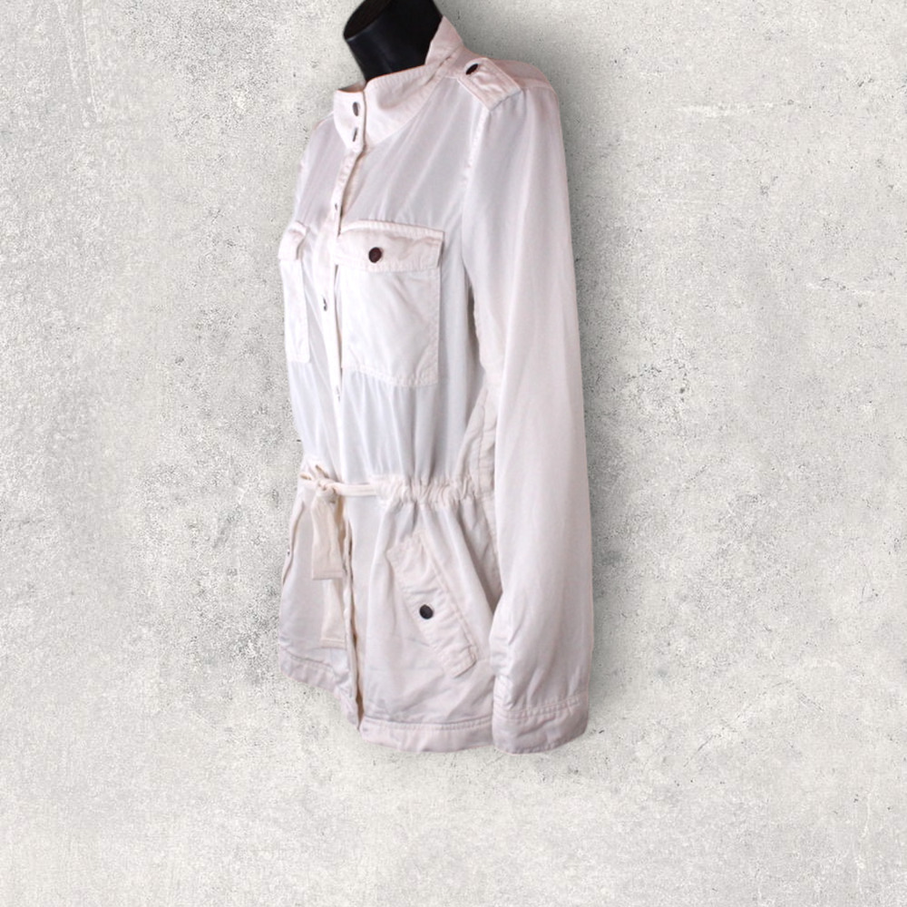 Loft Utility Jacket Snap Button Drawstring In Whi… - image 8